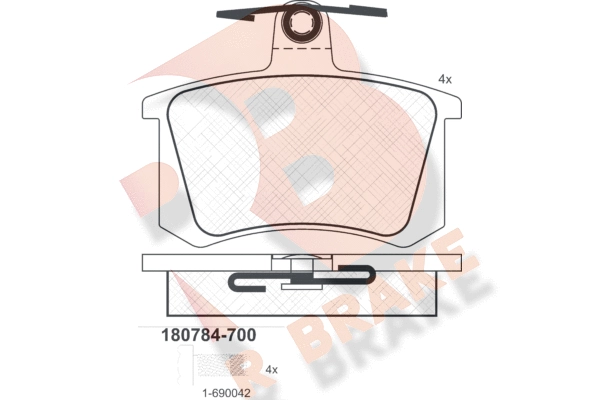 Комплект тормозных колодок дисковый тормоз R BRAKE RB0784-700