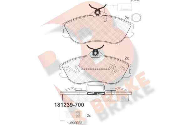 Комплект тормозных колодок дисковый тормоз R BRAKE RB1239-700