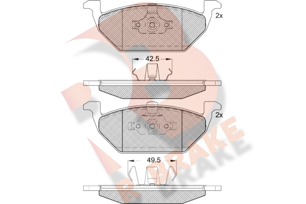 Комплект тормозных колодок дисковый тормоз R BRAKE RB1338