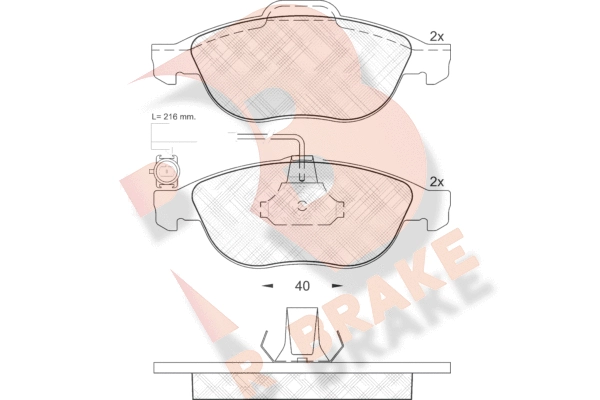 Комплект тормозных колодок дисковый тормоз R BRAKE RB1446