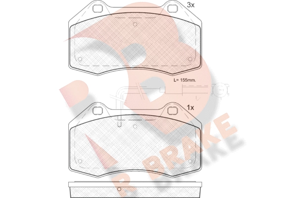 Комплект тормозных колодок дисковый тормоз R BRAKE RB1879