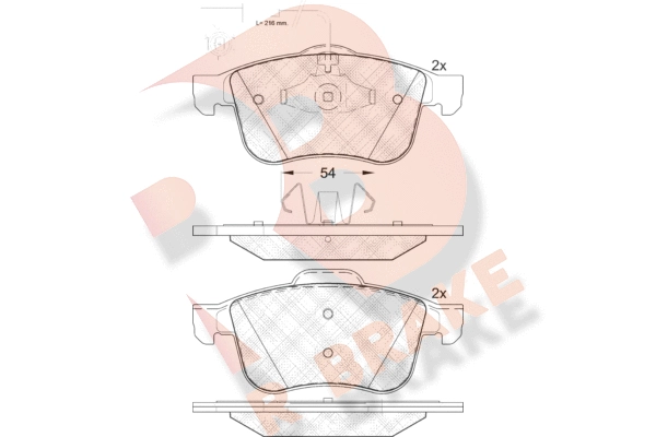 Комплект тормозных колодок дисковый тормоз R BRAKE RB2007