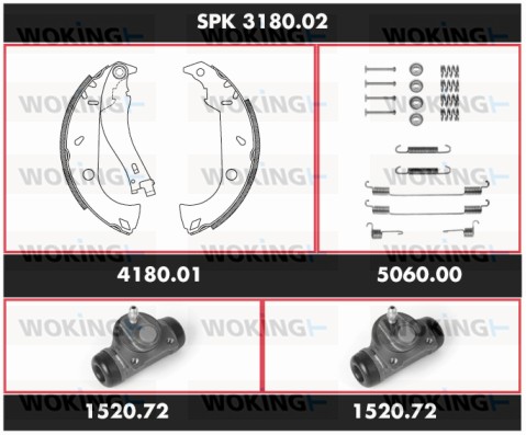 Комплект тормозов барабанный тормозной механизм super precision kit WOKING SPK 3180.02