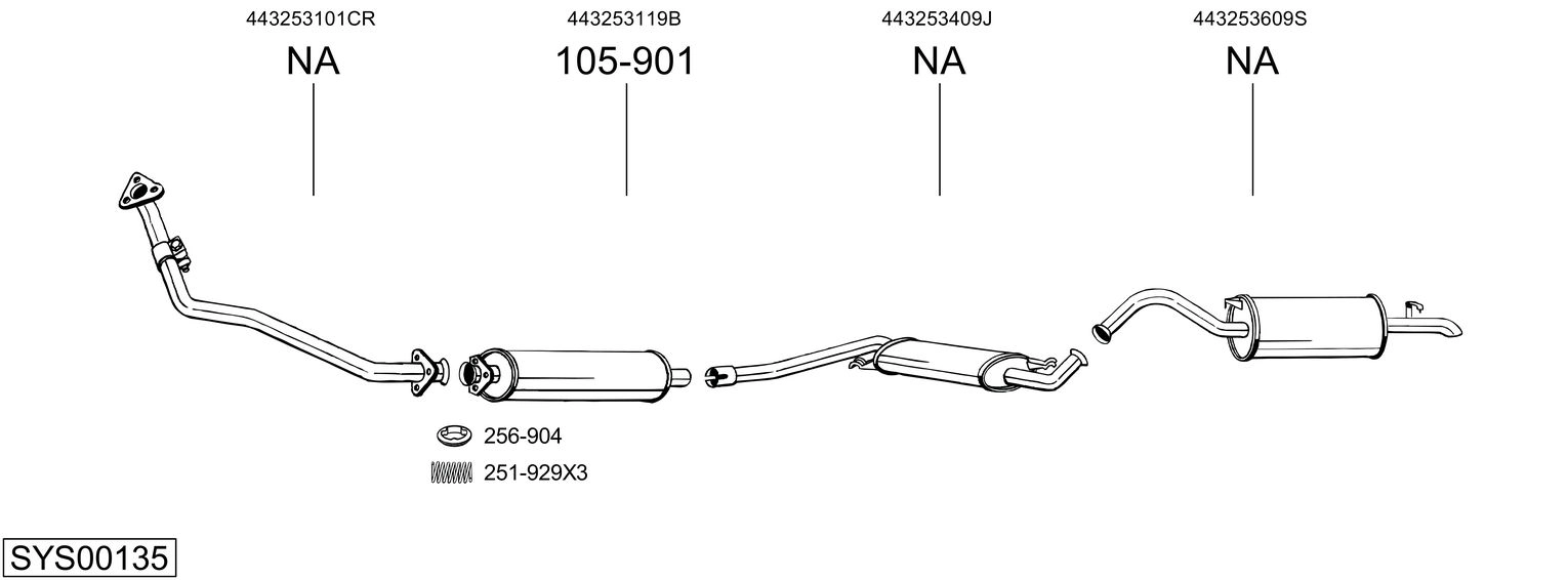 Система выпуска ог BOSAL SYS00135