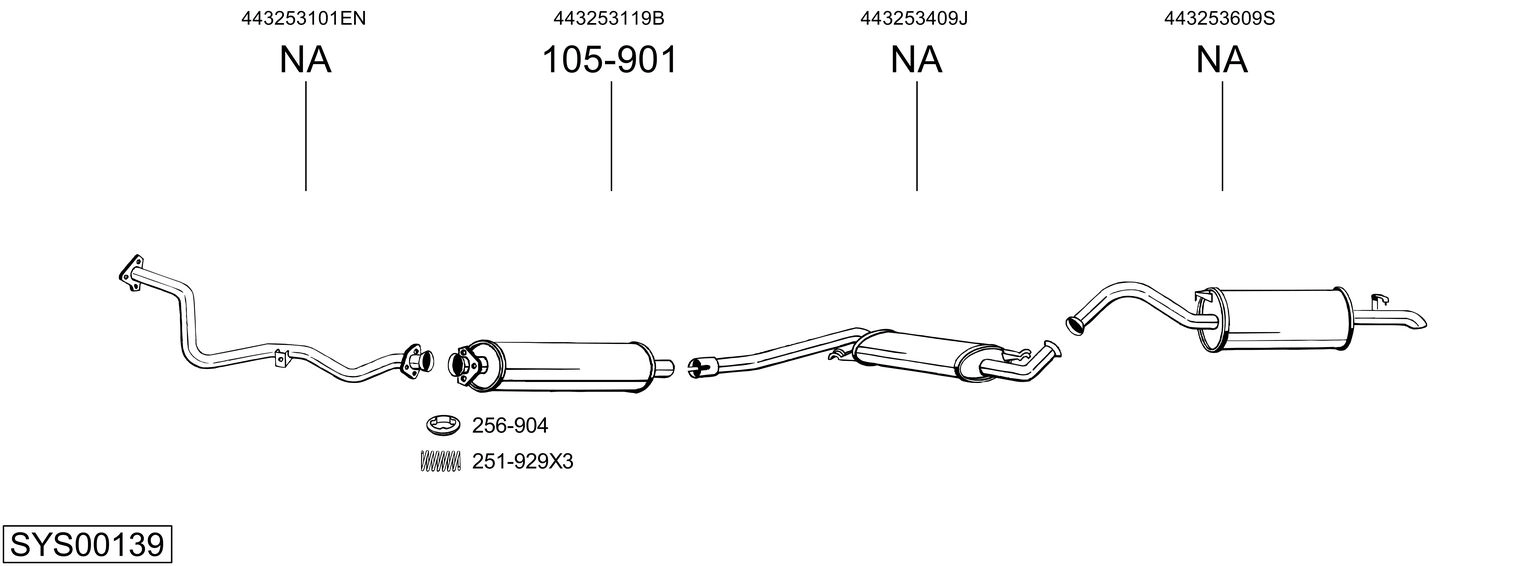 Система выпуска ог BOSAL SYS00139