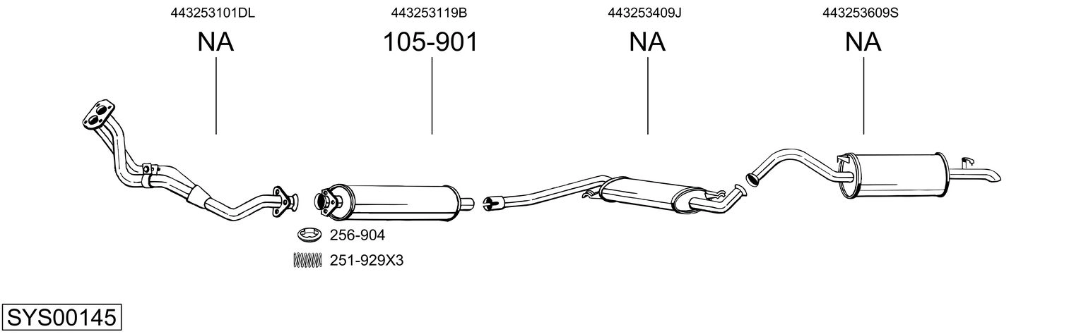Система выпуска ог BOSAL SYS00145