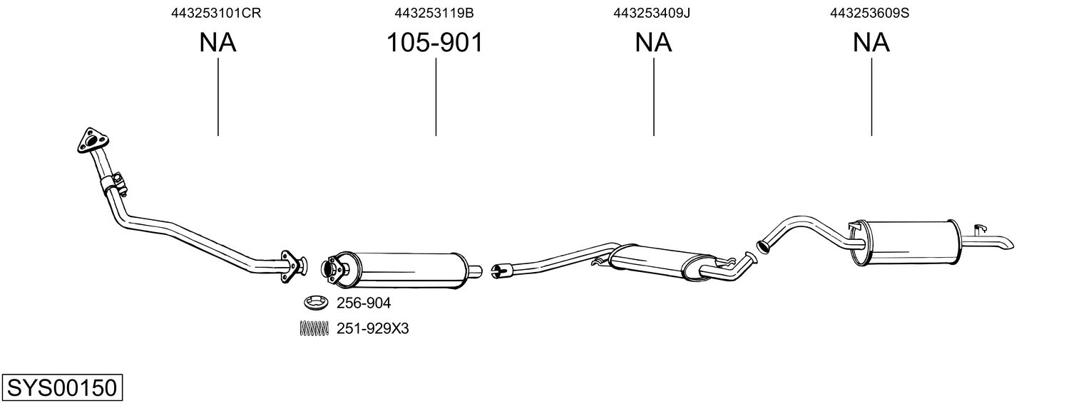 Система выпуска ог BOSAL SYS00150