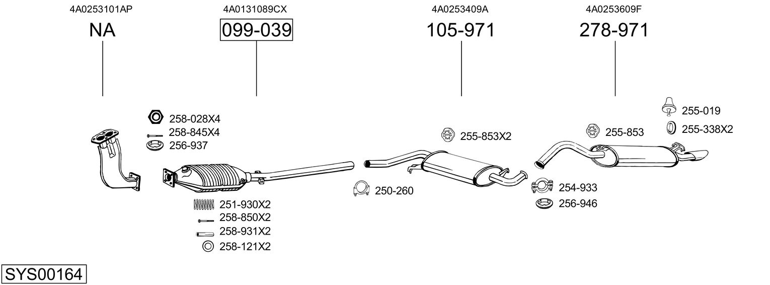 Система выпуска ог BOSAL SYS00164