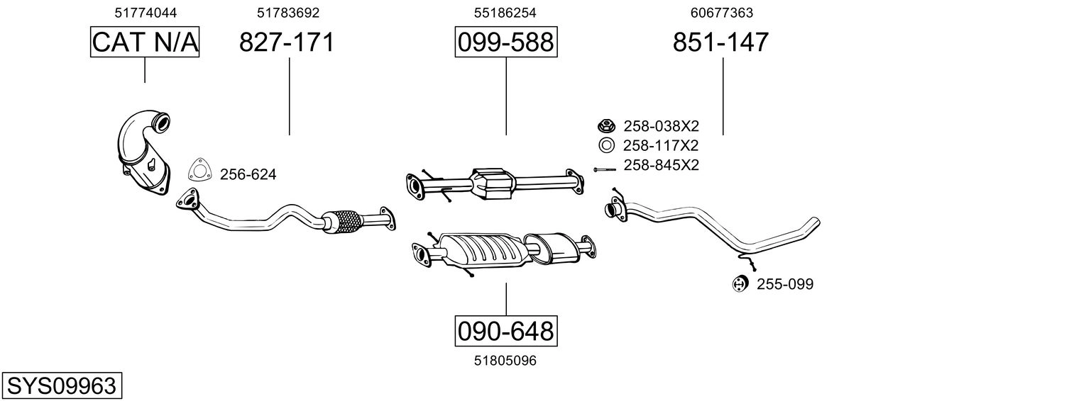 Система выпуска ог BOSAL SYS09963