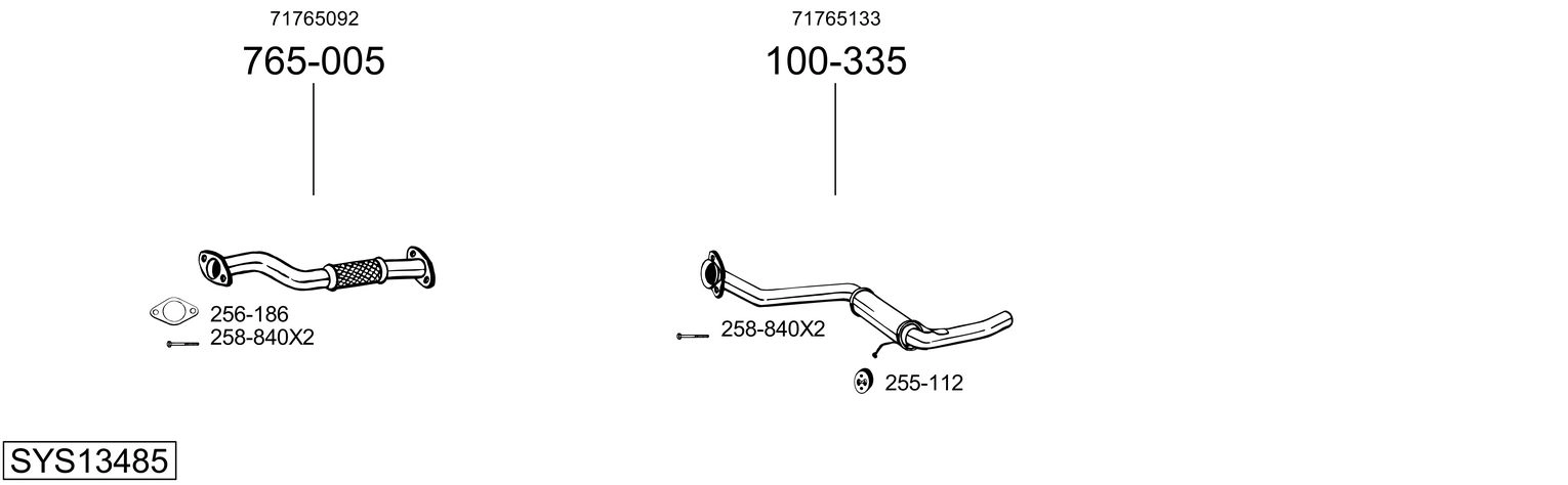Система выпуска ог BOSAL SYS13485