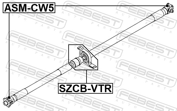 Подшипник промежуточный подшипник карданного вала FEBEST SZCB-VTR