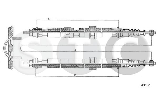 Тросик cтояночный тормоз STC T481290