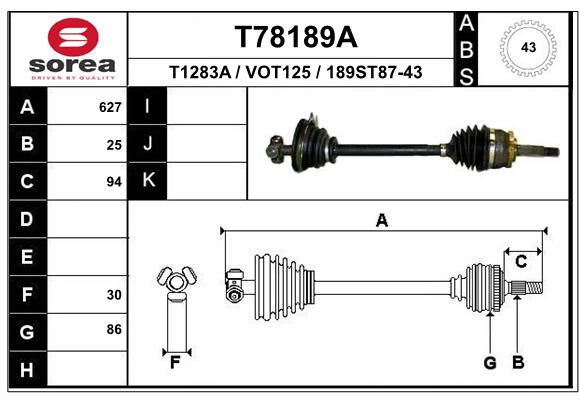 Приводной вал EAI T78189A