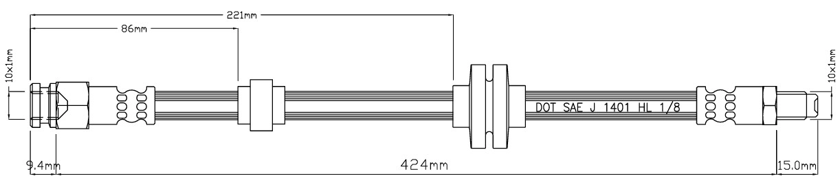 Тормозной шланг MOTAQUIP VBH1015