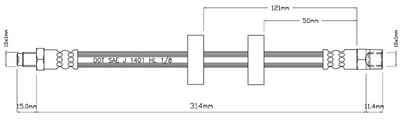 Тормозной шланг MOTAQUIP VBH387