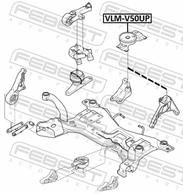 Подвеска автоматическая коробка передач FEBEST VLM-V50UP