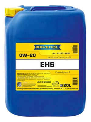 Моторное масло ravenol ehs sae 0w-20 RAVENOL 1111113-020-01-999