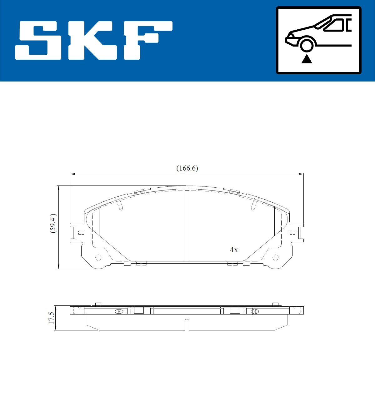 Комплект тормозных колодок дисковый тормоз SKF VKBP 80473