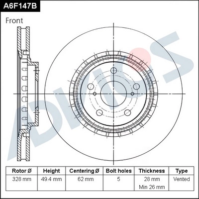 Тормозной диск ADVICS A6F147B