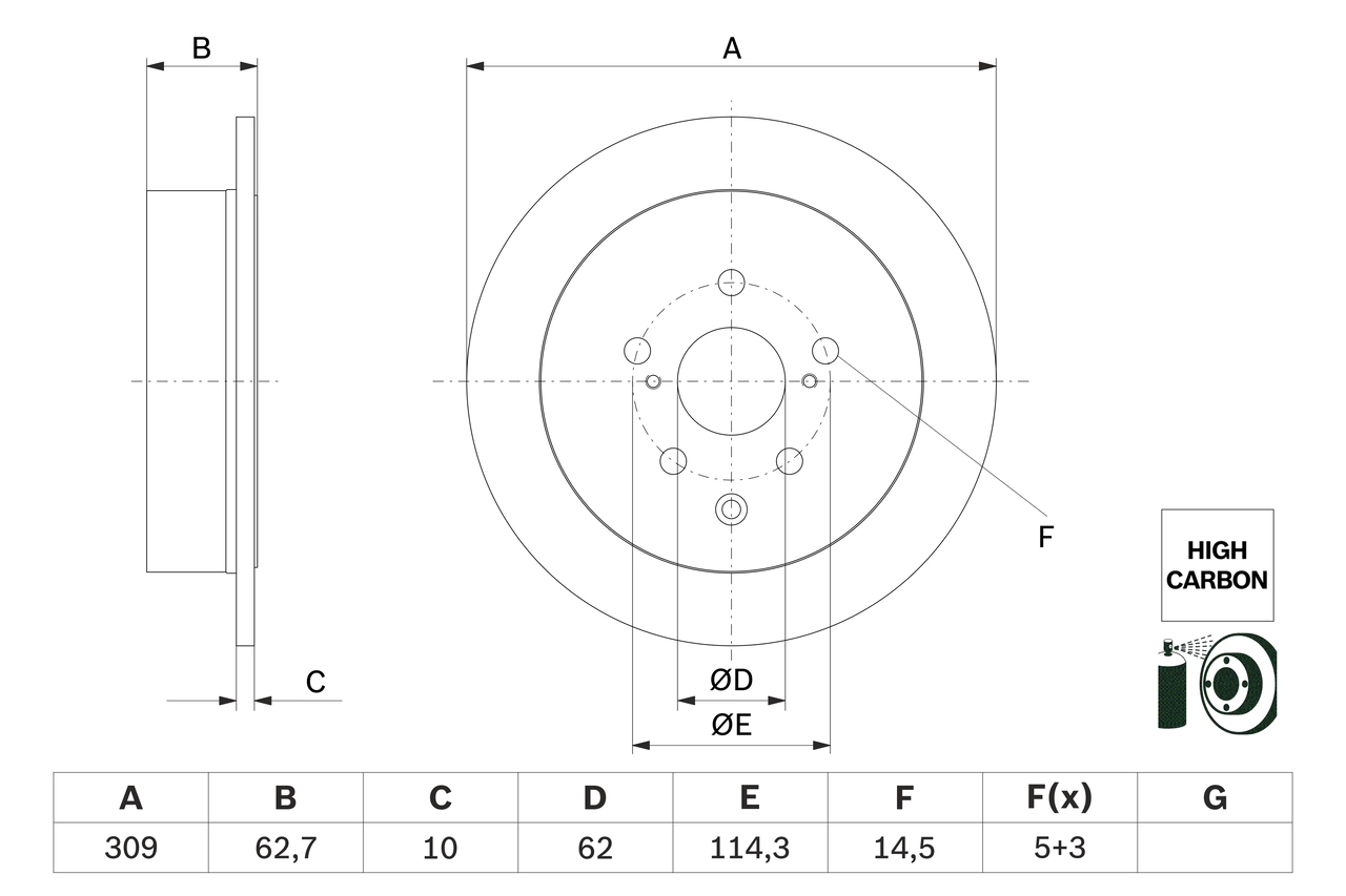Тормозной диск BOSCH 0 986 479 G61