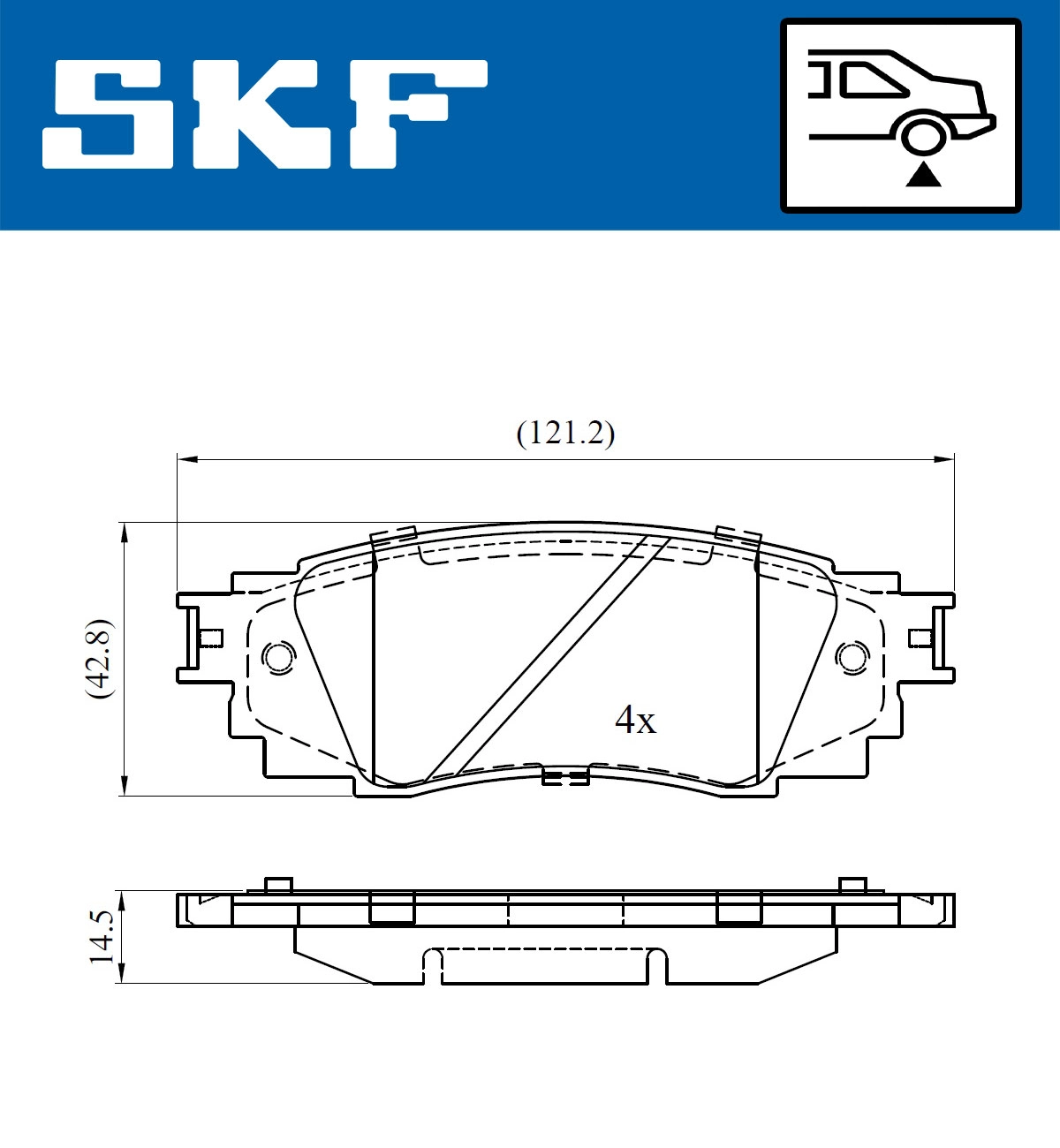 Комплект тормозных колодок дисковый тормоз SKF VKBP 90630