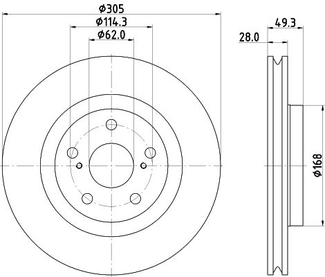 Тормозной диск pro high carbon HELLA/BEHR/PAGID 8DD 355 135-241