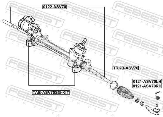 Наконечник поперечной рулевой тяги FEBEST 0121-ASV70RH