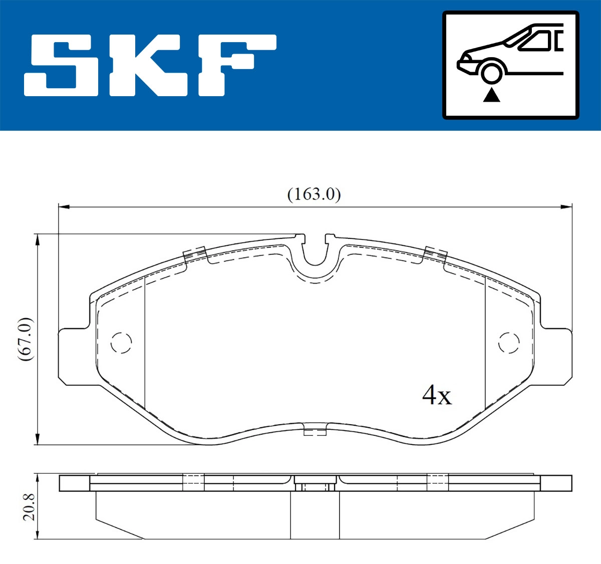 Комплект тормозных колодок дисковый тормоз SKF VKBP 80006