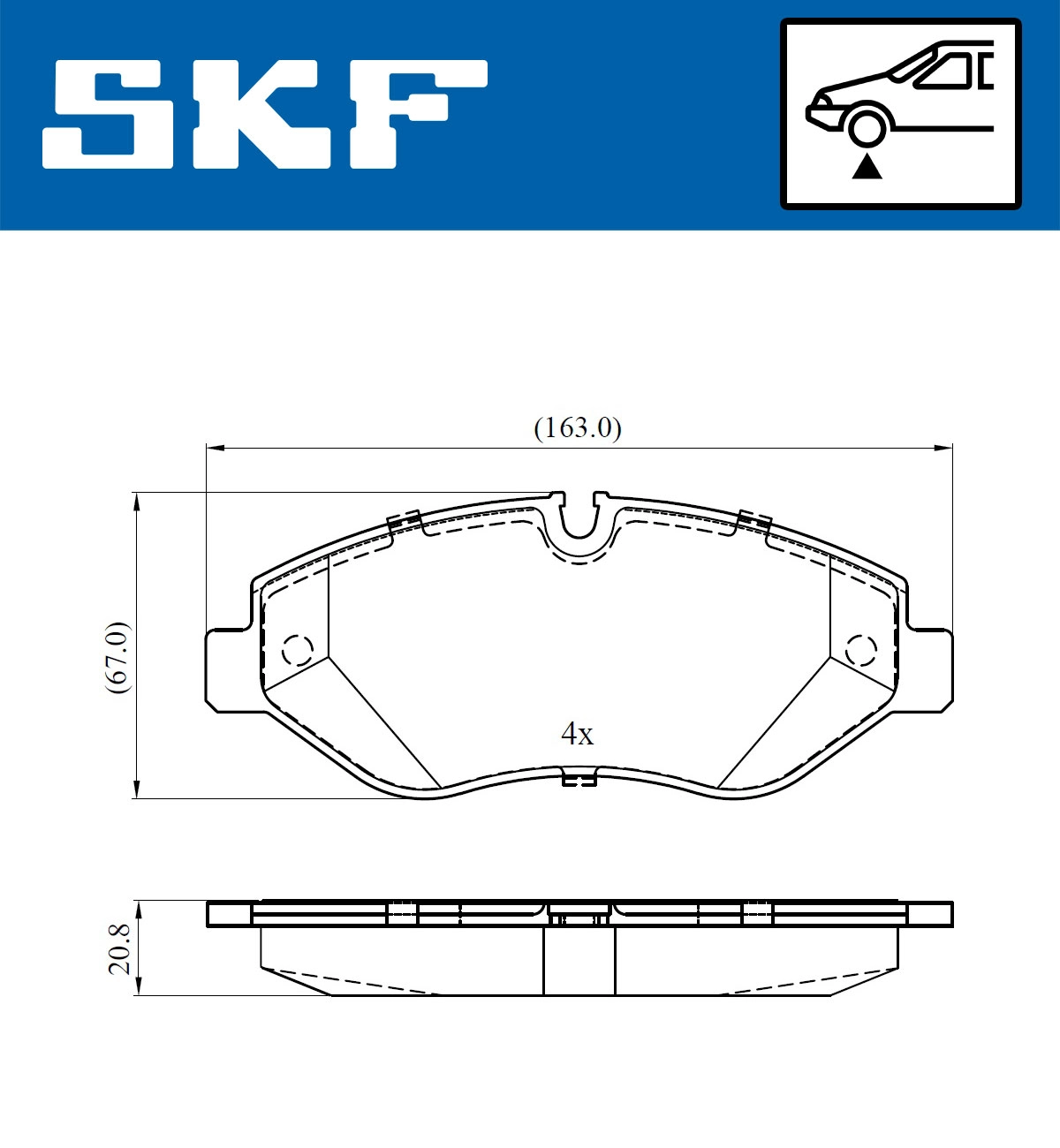 Комплект тормозных колодок дисковый тормоз SKF VKBP 80633 E