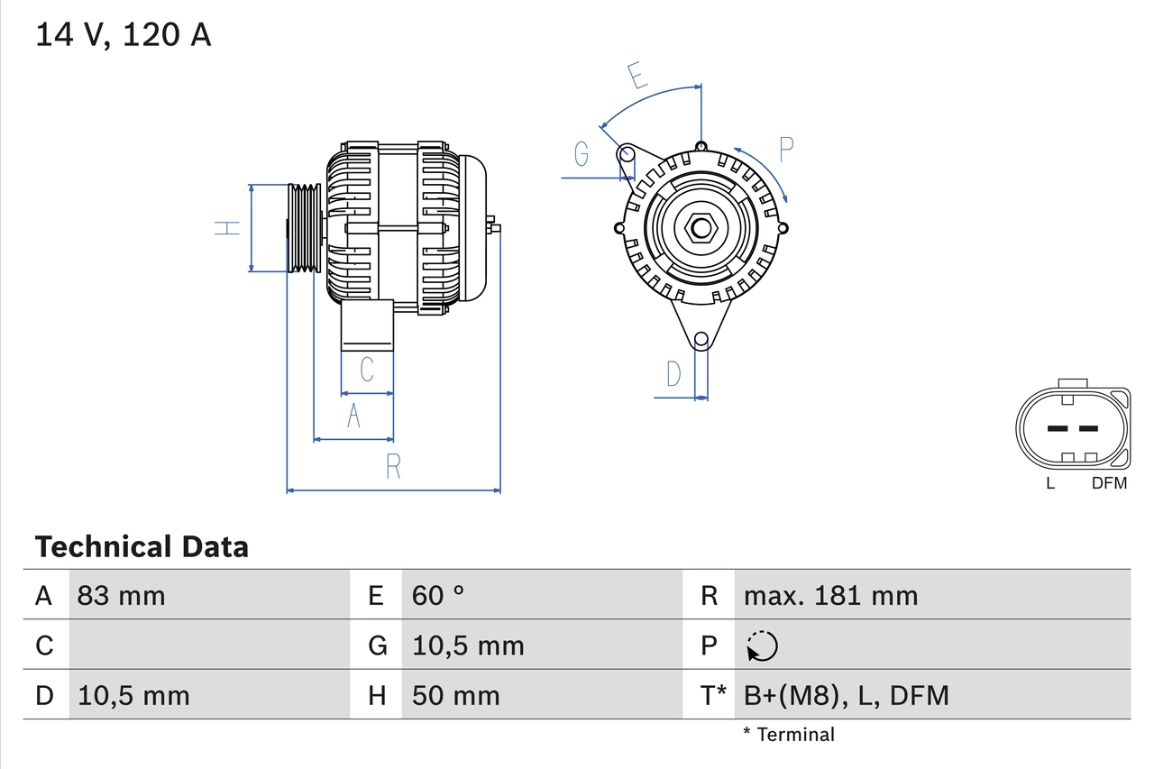 Генератор BOSCH 0 986 047 530