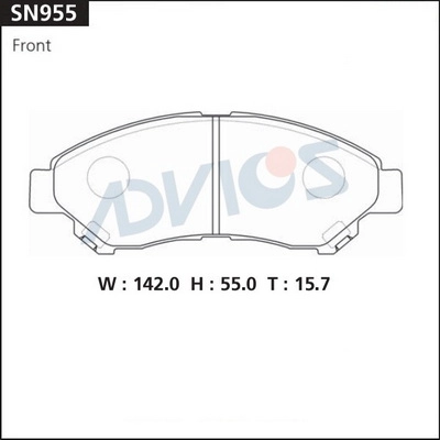 Комплект тормозных колодок дисковый тормоз ADVICS SN955
