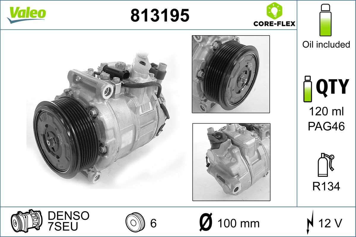 Компрессор кондиционер valeo core-flex VALEO 813195