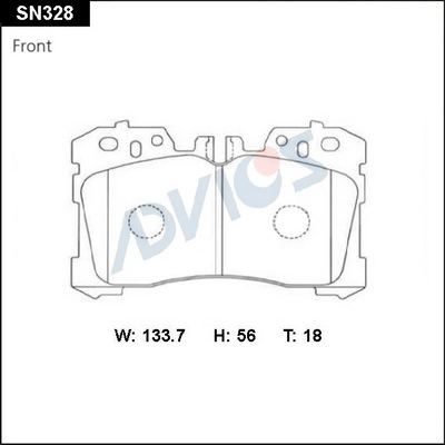 Комплект тормозных колодок дисковый тормоз ADVICS SN328