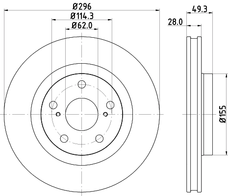 Тормозной диск pro HELLA/BEHR/PAGID 8DD 355 118-561
