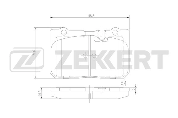 Комплект тормозных колодок дисковый тормоз ZEKKERT BS-3035