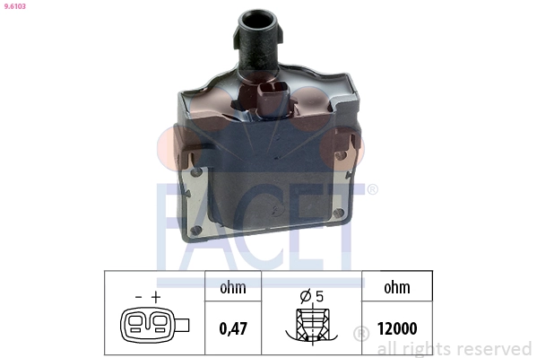 Катушка зажигания made in italy - oe equivalent FACET 9.6103