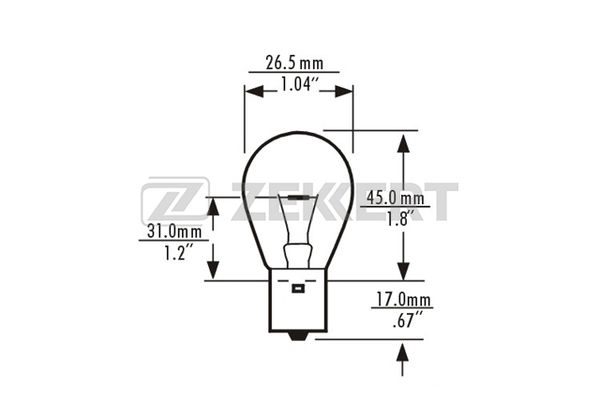 Лампа накаливания фонарь указателя поворота ZEKKERT LP-1083