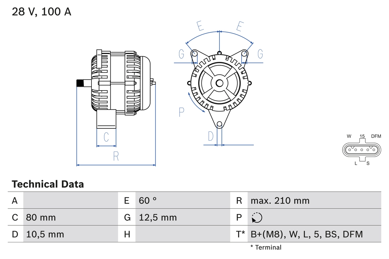 Генератор BOSCH 0 986 048 110