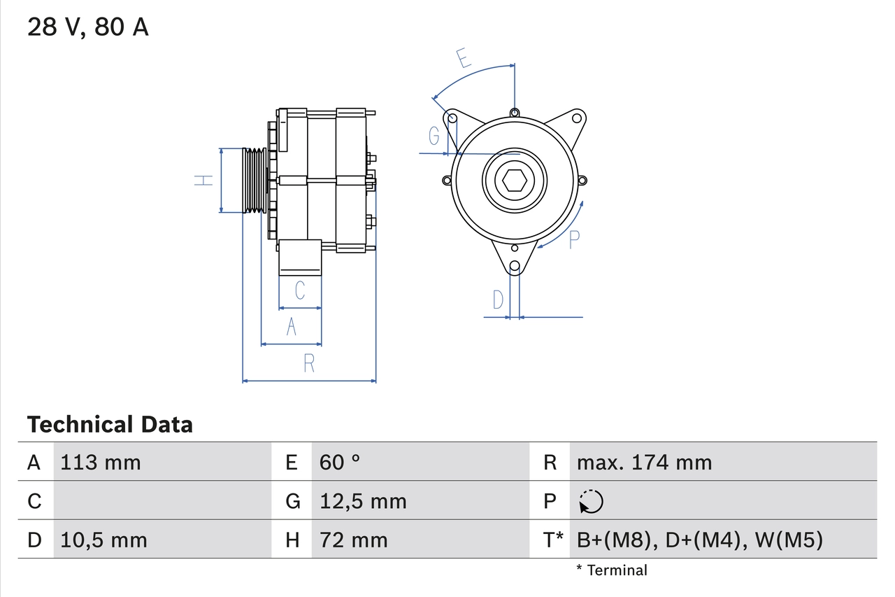 Генератор BOSCH 0 986 040 260
