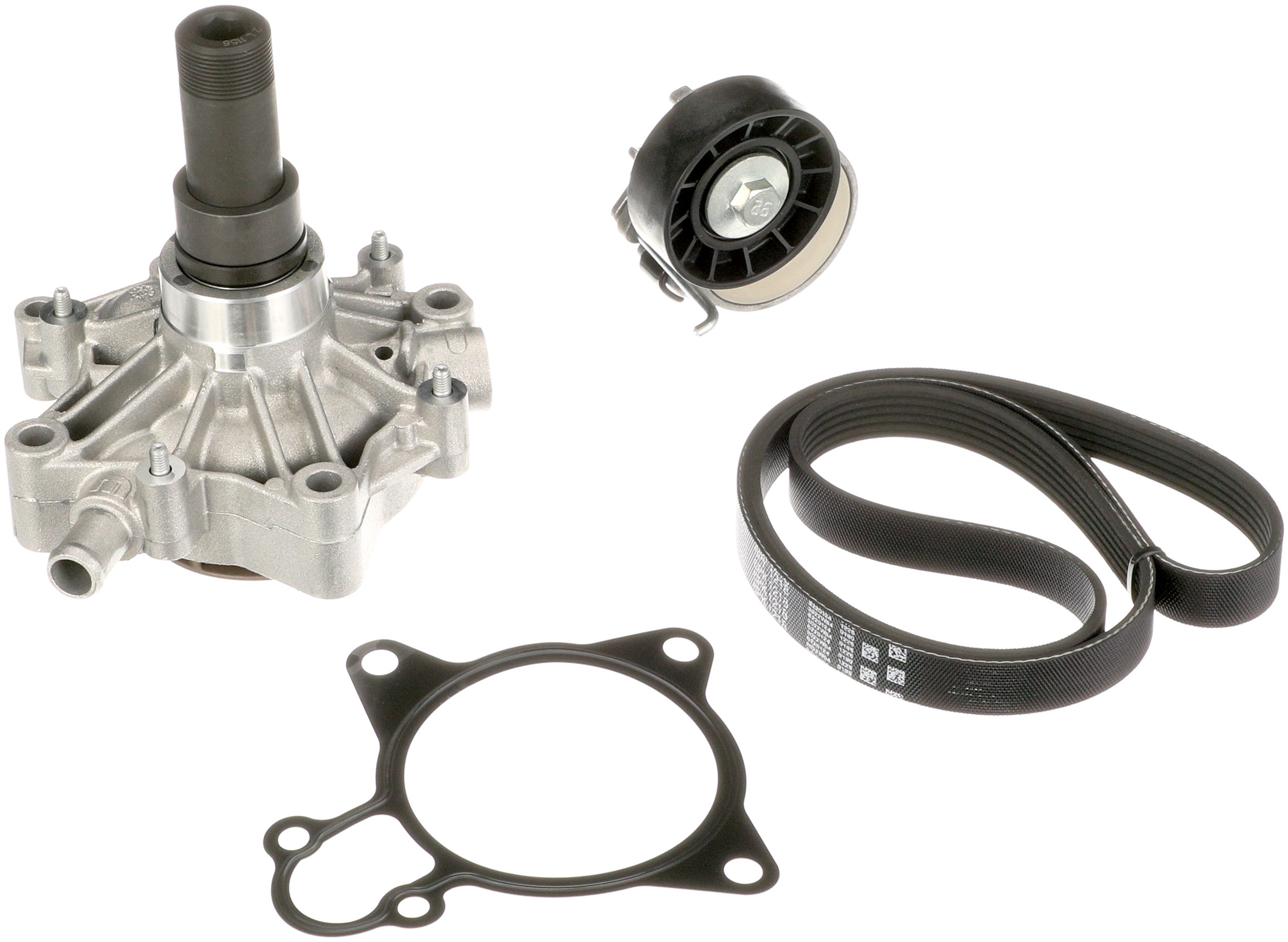 Водяной насос + комплект ручейковых ремней micro-v kit GATES KP56PK1218