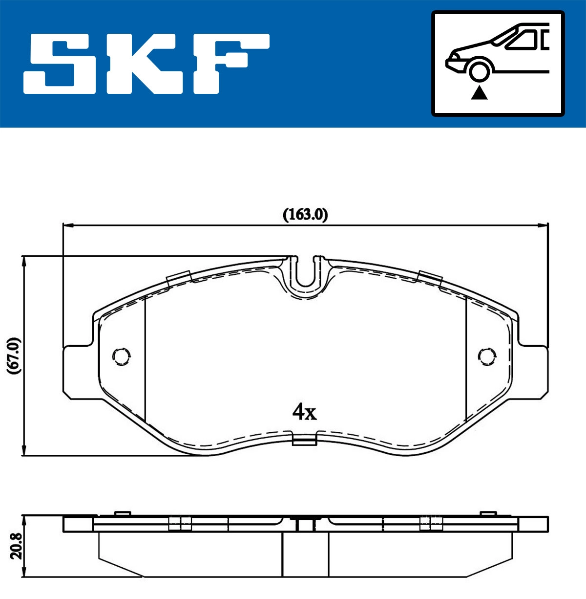 Комплект тормозных колодок дисковый тормоз SKF VKBP 80089