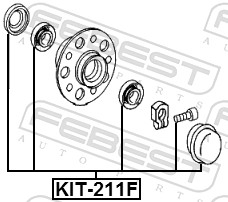 Комплект подшипника ступицы колеса FEBEST KIT-211F