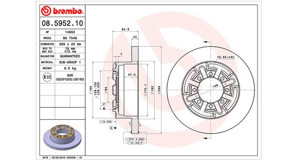 Тормозной диск MAGNETI MARELLI 360406022900