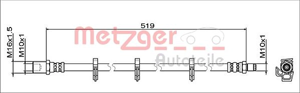 Тормозной шланг greenparts METZGER 4112047