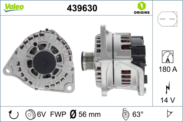 Генератор valeo origins new oe technology VALEO 439630