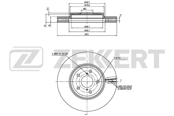 Тормозной диск ZEKKERT BS-6070