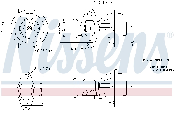 Клапан возврата ог first fit NISSENS 98439