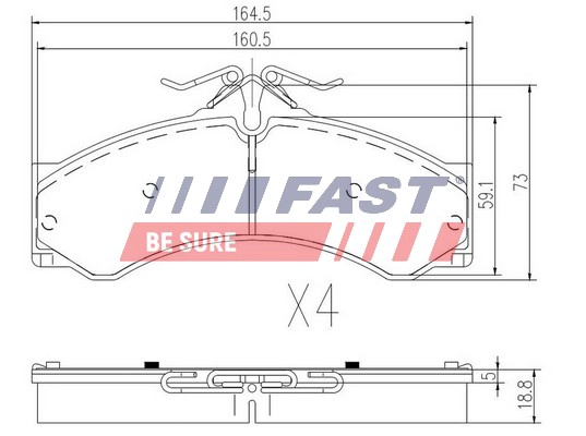 Комплект тормозных колодок дисковый тормоз FAST FT29015