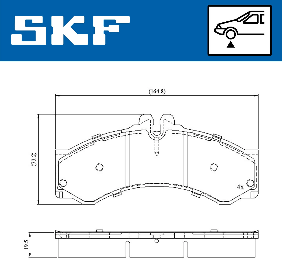 Комплект тормозных колодок дисковый тормоз SKF VKBP 80251