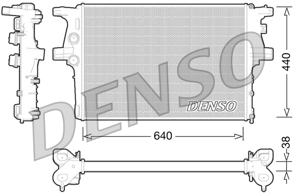 Радиатор охлаждение двигателя DENSO DRM12008